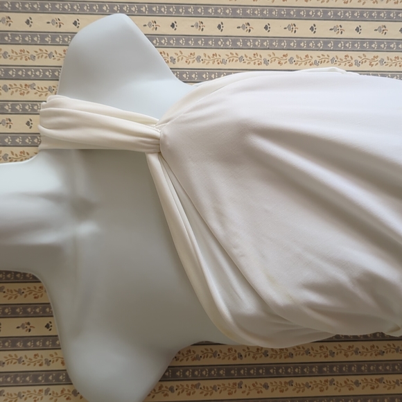 VS White One Shoulder Slinky Grecian Dress S - Picture 2 of 4